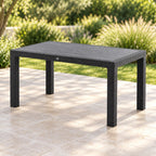Маса Rattan 125×75 см, антрацит/черно, част от комплекта с 6 стола